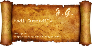 Hadi Gusztáv névjegykártya